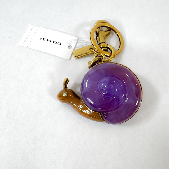 Coach Snail Bag Charm Keychain Purple Shell NWT - Picture 2 of 4